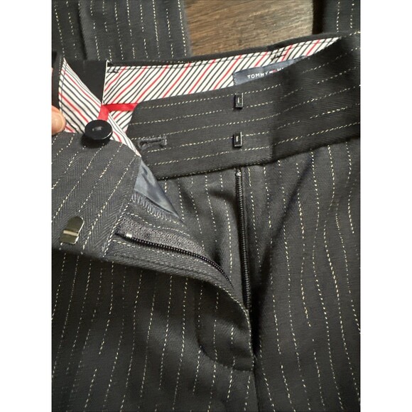 Tommy Hilfiger Women's Metallic Pinstriped Pants Bootcut  Leg Midnight Blue 2 - Picture 8 of 12